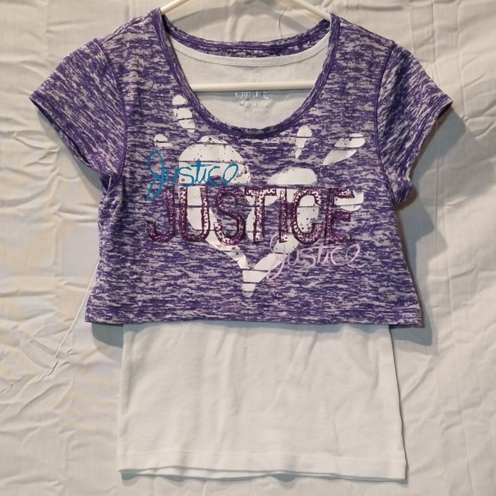 Justice girls 14 crop top with sewn in tank